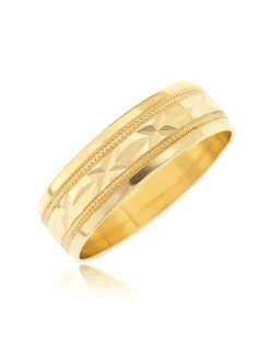 Jacamo 9 carat Sealed with a Kiss Diamond Cut Gents Wedding Band