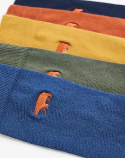 Jacamo 5 Pack Bear Embroidered Socks