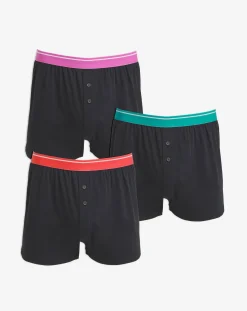 Jacamo 3 Pack Contrast Waistband Loose Boxers