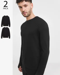 Jacamo 2 Pack Long Sleeve Thermal Tshirts