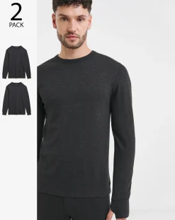 Jacamo 2 Pack Long Sleeve Thermal Tshirts