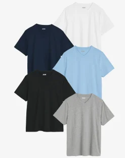 Jacamo 5 Pack V Neck T-Shirts Long
