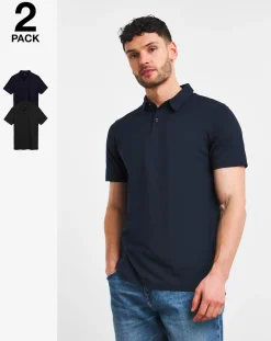Jacamo 2 Pack Pure Cotton Jersey Polo