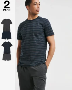 Jacamo 2 Pack Stripe PJ Set