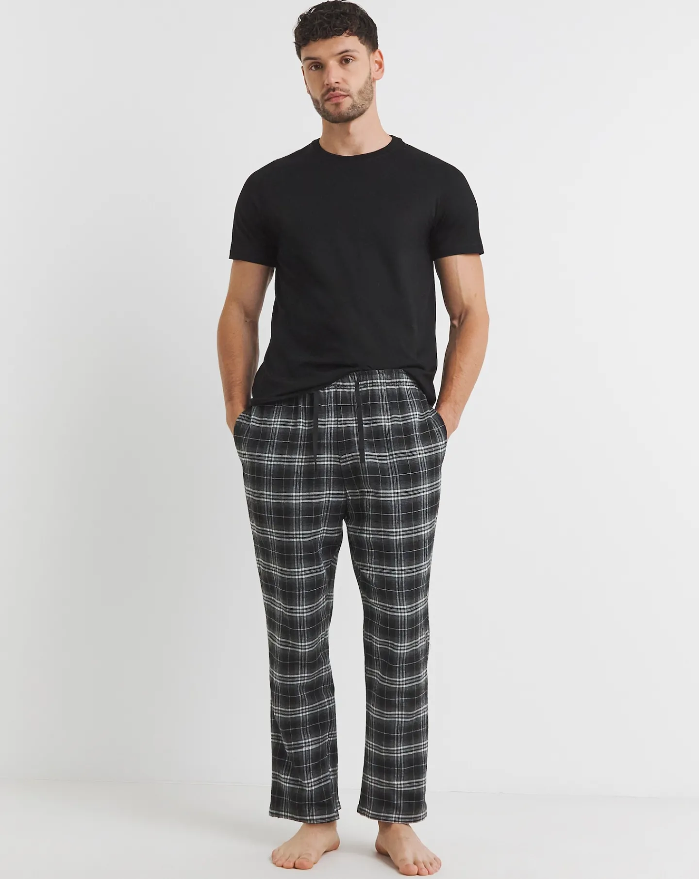 Jacamo 2 Pack Woven Check Pyjama Bottoms