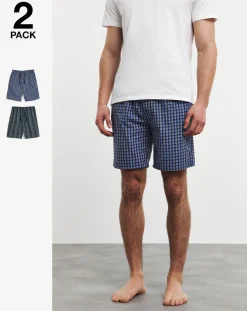 Jacamo 2 Pack Woven Check Shorts