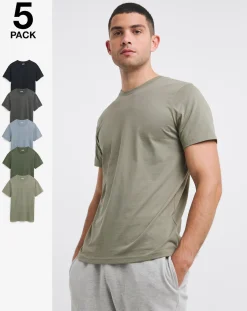 Jacamo 5 Pk Crew T-Shirts Extra Long
