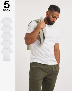 Jacamo 5 Pk Pure Cotton Crew Neck T-Shirts