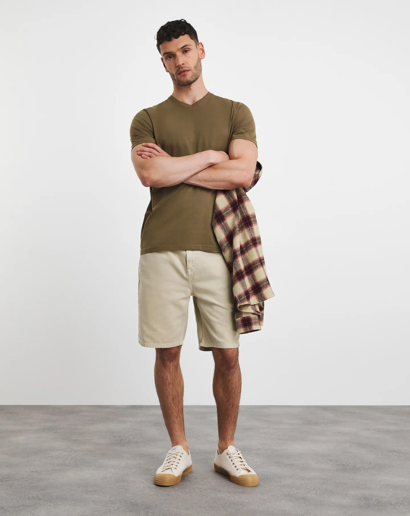 Jacamo 5 Pk Pure Cotton V Neck T-Shirts Long