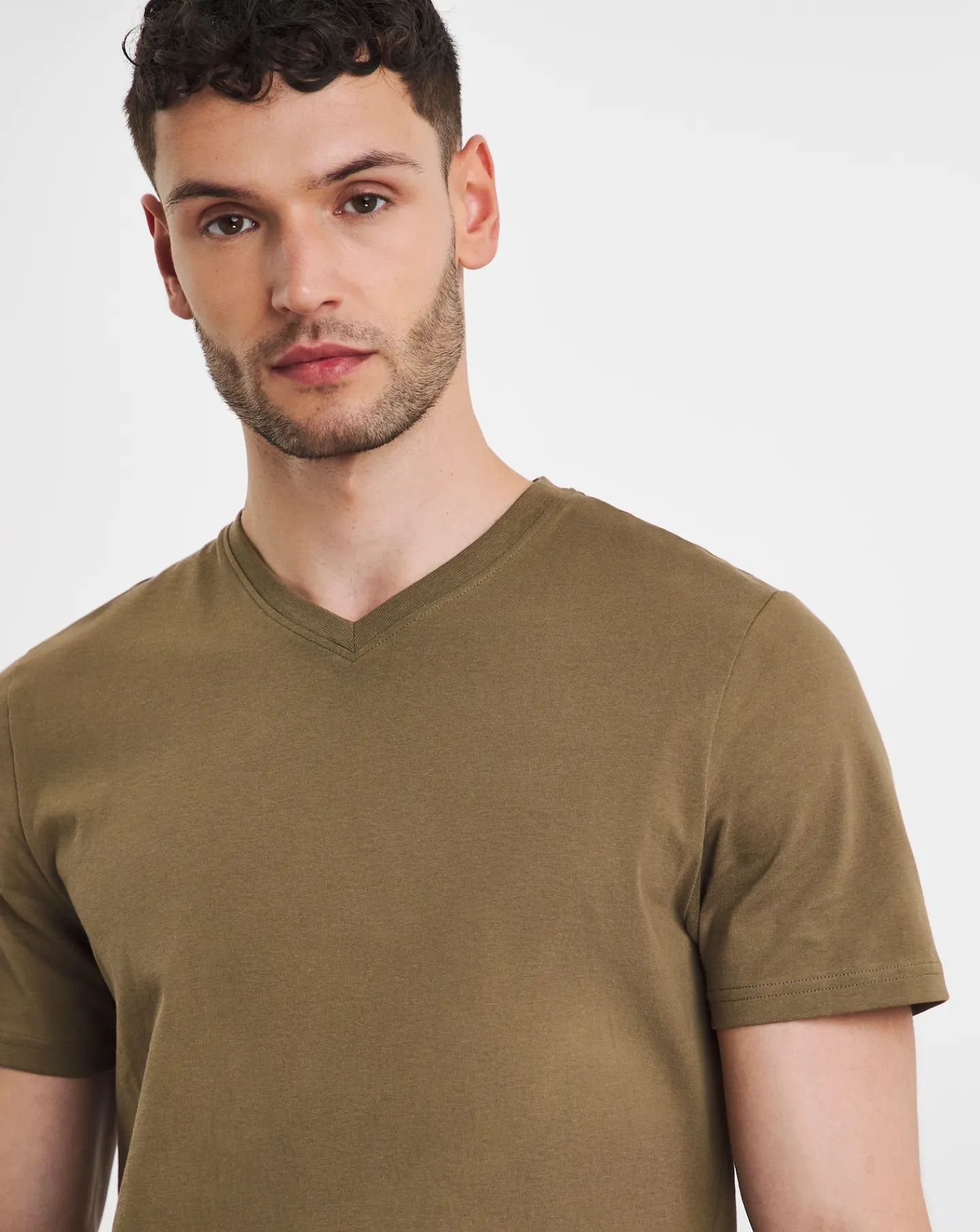 Jacamo 5 Pk Pure Cotton V Neck T-Shirts Long
