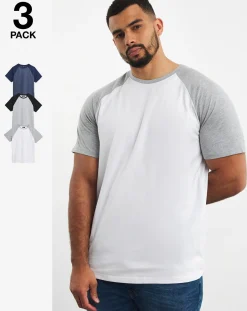 Jacamo 3 Pk Raglan T-Shirts Long