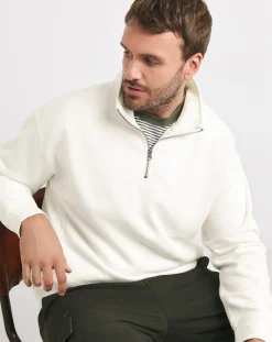 Jacamo 1/4 Zip Relaxed Fit Funnel Neck Sweat