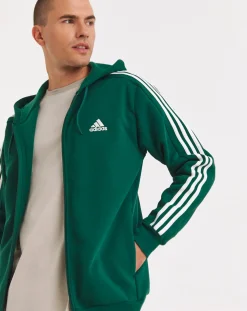 adidas 3 Stripes Fleece Full Zip Hoodie