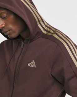 adidas 3 Stripes French Terry Full Zip Hoodie
