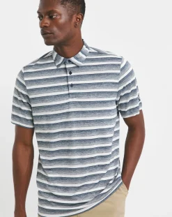 ADIDAS GOLF Two-Color Stripe Polo Shirt