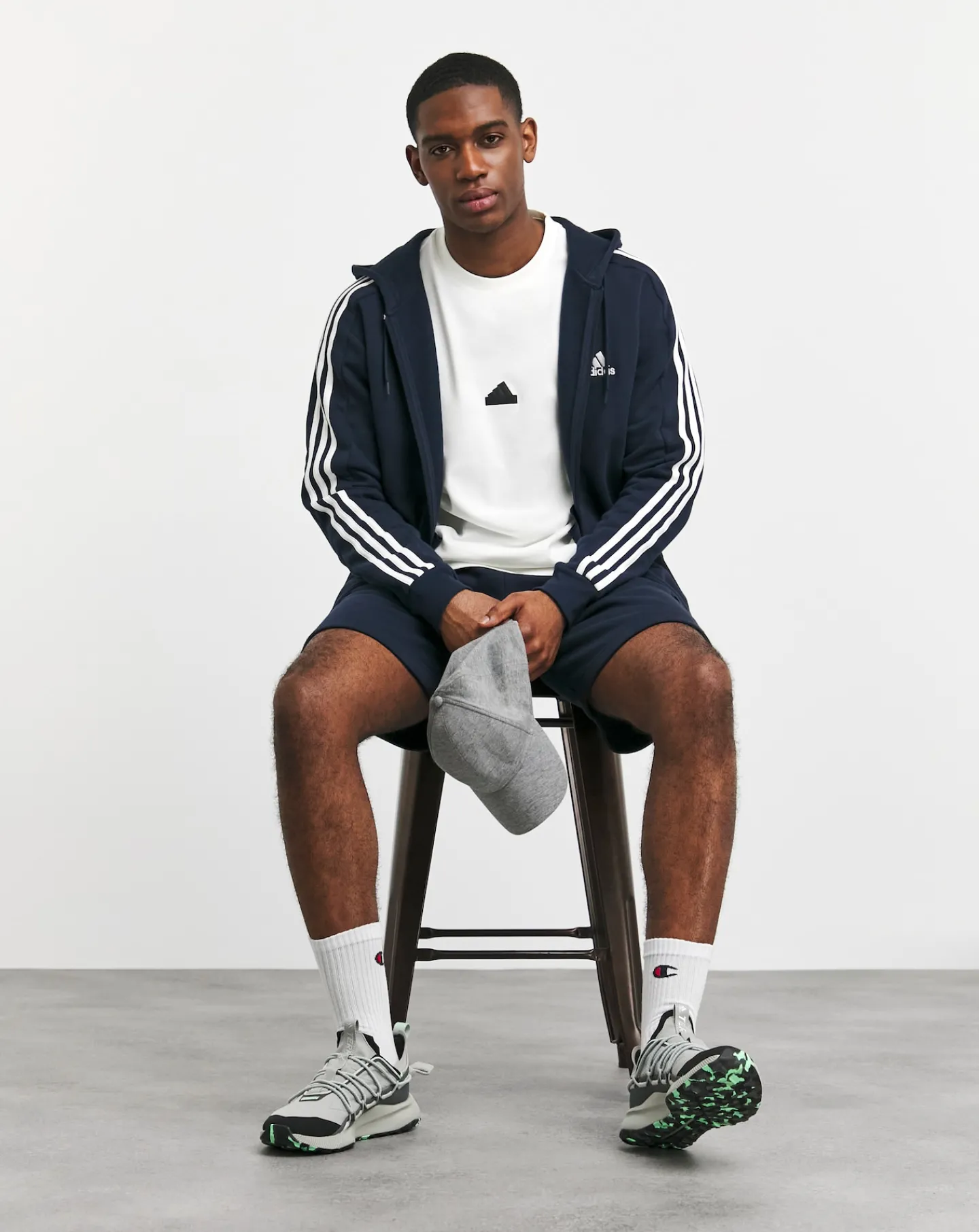 adidas 3-Stripes Fleece Full Zip Hoodie