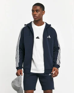 adidas 3-Stripes Fleece Full Zip Hoodie