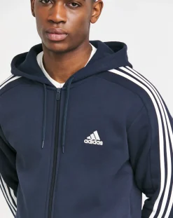 adidas 3-Stripes Fleece Full Zip Hoodie