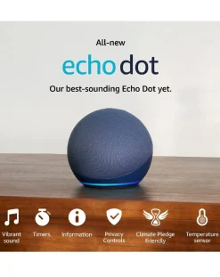Amazon Echo Dot (5th Gen 2022) Smart Speaker with Alexa - Deep Sea