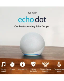 Amazon Echo Dot (5th Gen 2022) Smart Speaker with Alexa - Glacier