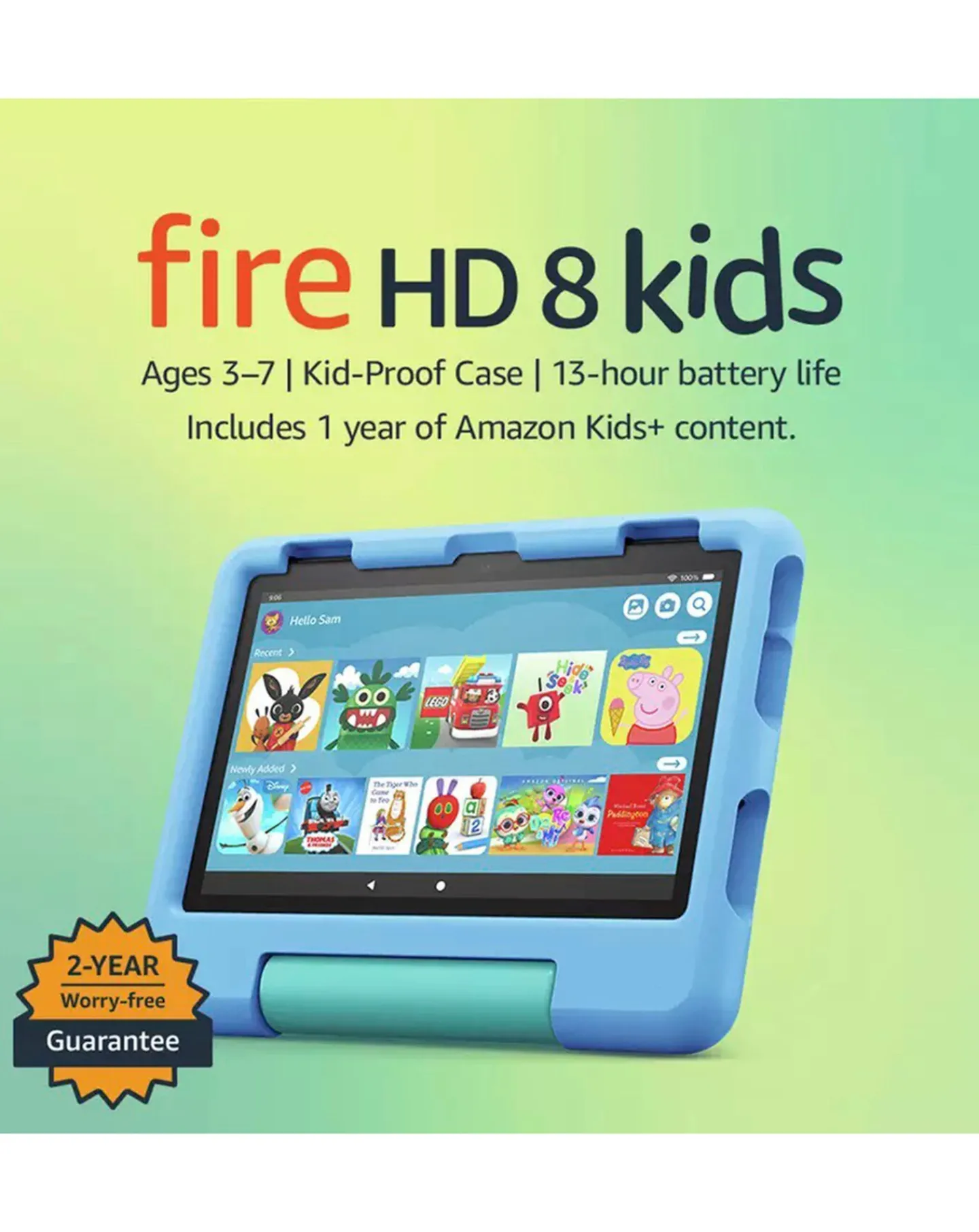 Amazon Fire HD 8 Kids Edition 8in 32GB Age 3-7 Tablet -