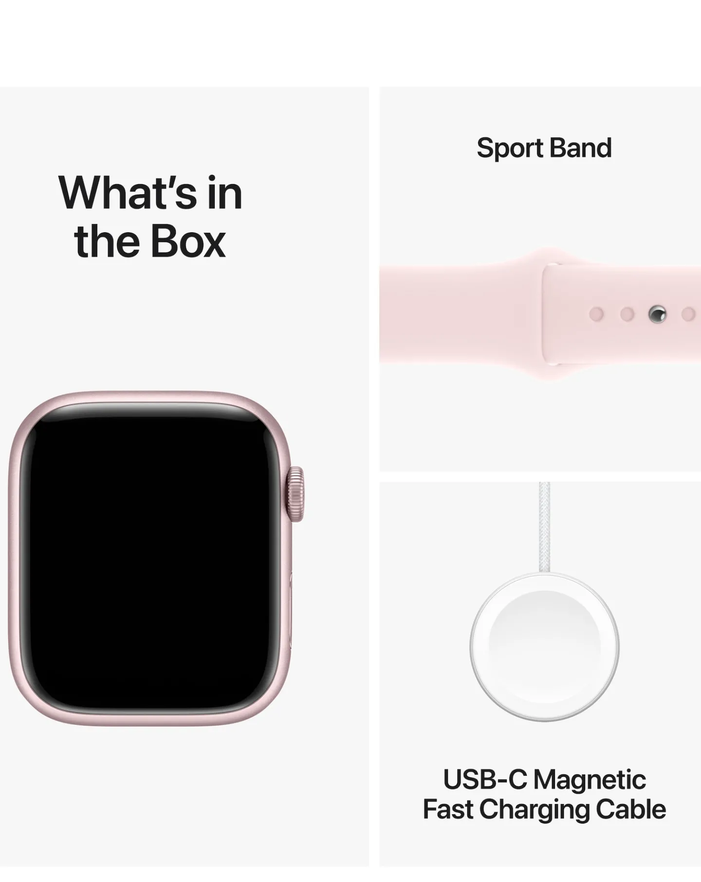 Apple Watch Series 9 GPS 45mm Aluminium Case, Light Sport Band - S/M
