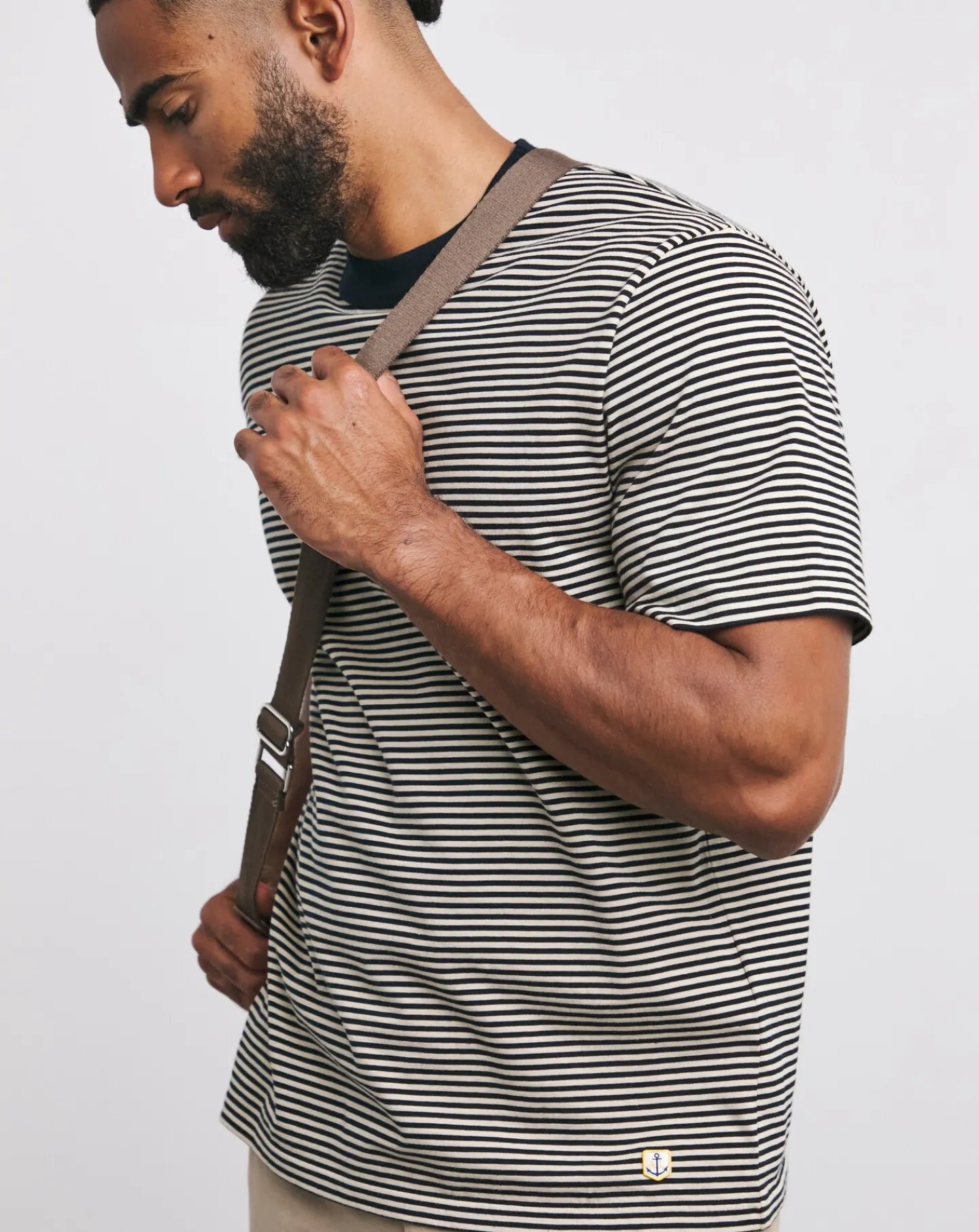 Jacamo Armor Lux Hertiage Stripe Crew Neck T-Shirt