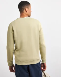 Armor Lux Logo Crew Neck Pale Olive Sweatshirt