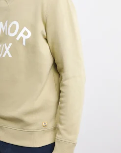 Armor Lux Logo Crew Neck Pale Olive Sweatshirt