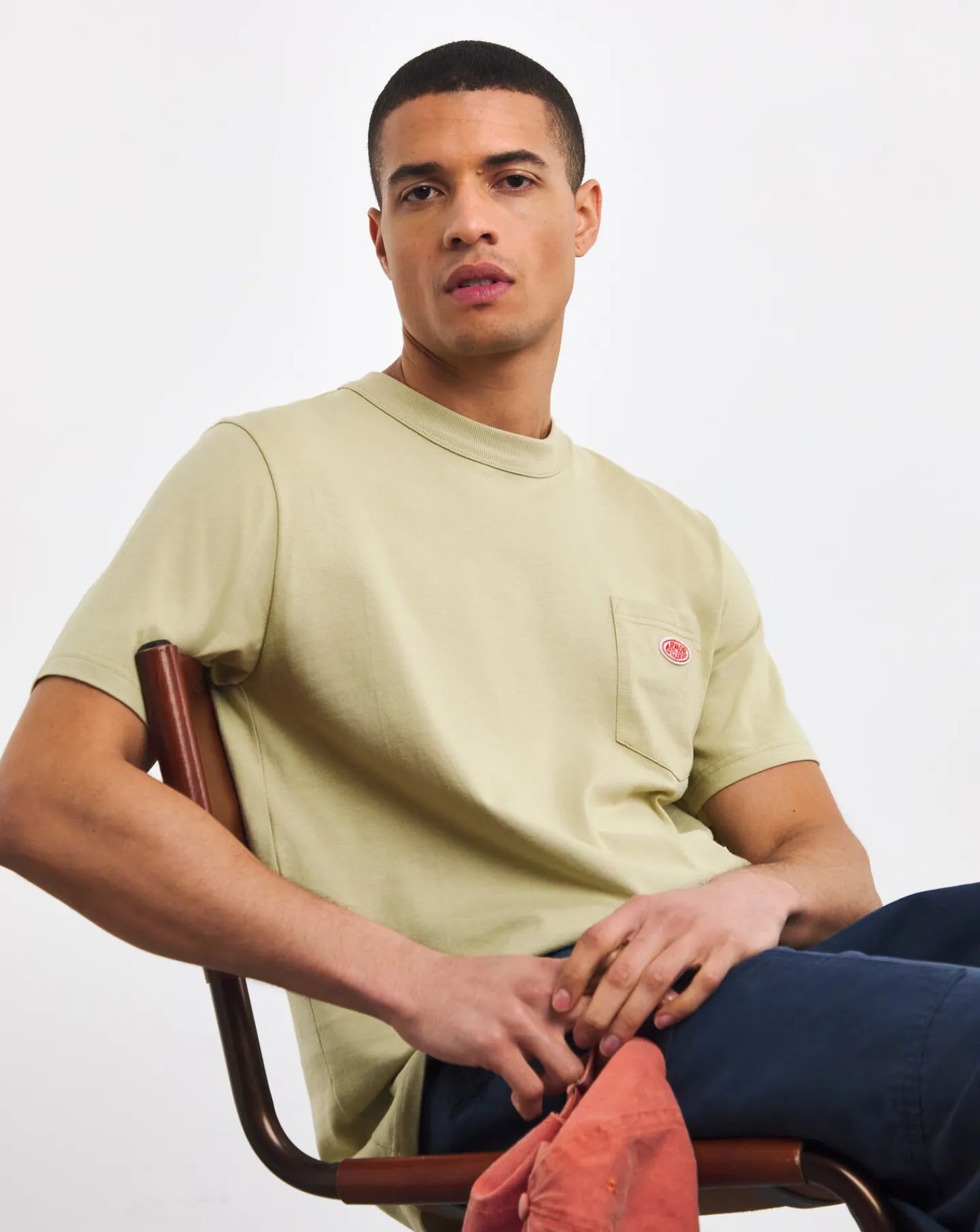 Armor Lux Pocket Pale Olive T-Shirt