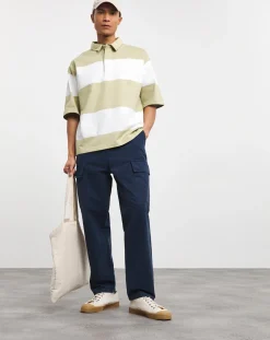 Armor Lux Striped Pale Olive Rugby Polo