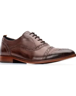 Base London Cast Washed Lace Up Brogue Shoe