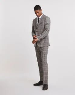 Jacamo Textured Check Reg Suit Trouser