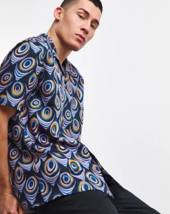 Ben Sherman Psychedelic Print Revere Collar Shirt