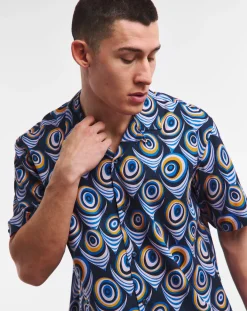 Ben Sherman Psychedelic Print Revere Collar Shirt