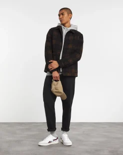 Jacamo Black Check Quilted Lined Shacket