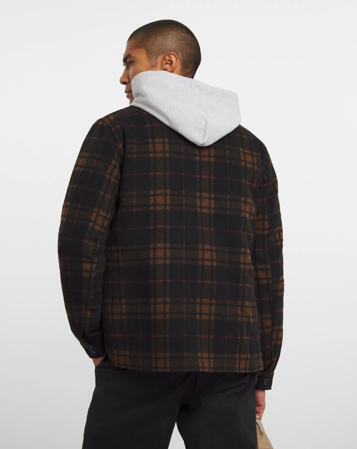 Jacamo Black Check Quilted Lined Shacket