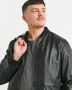 Jacamo Leather Bomber Jacket