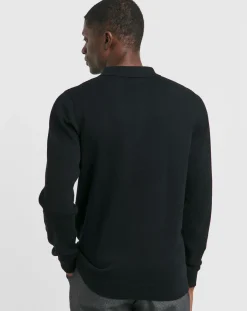 Jacamo Textured Long Sleeve Polo