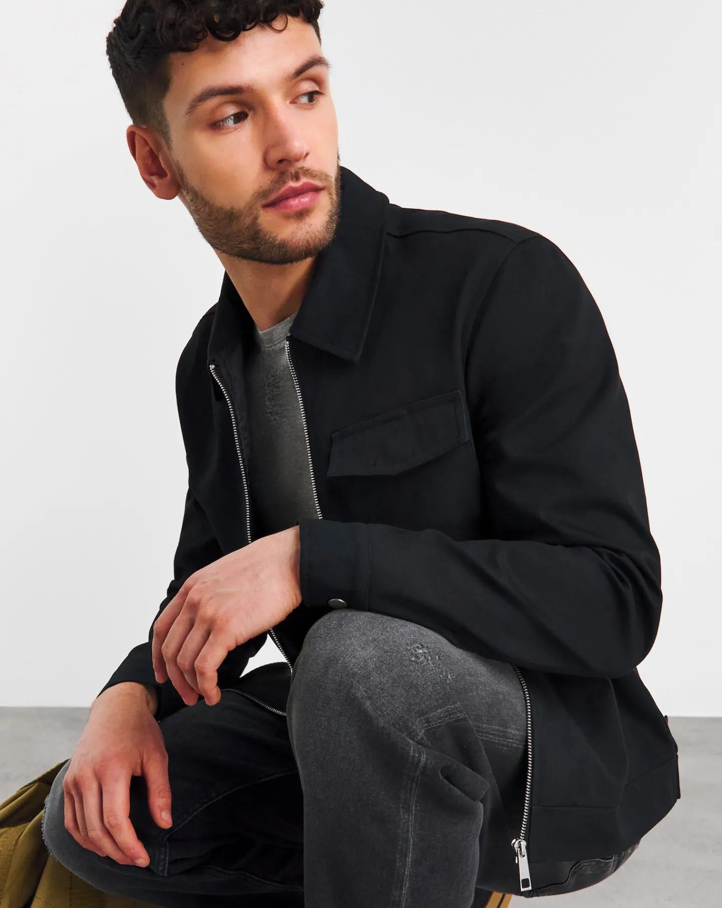 Jacamo Zip Up Smart Harrington Jacket