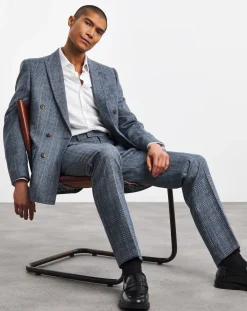 Jacamo Check Regular Fit Double Breasted Suit Jacket