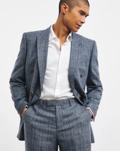 Jacamo Check Regular Fit Double Breasted Suit Jacket