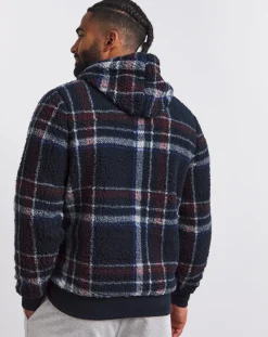 Jacamo Borg Check Fleece Lounge Hoodie