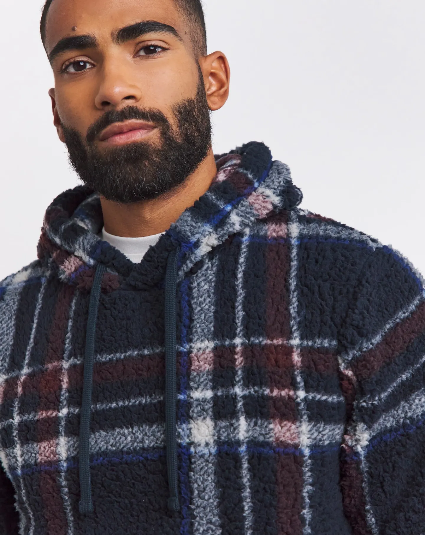 Jacamo Borg Check Fleece Lounge Hoodie