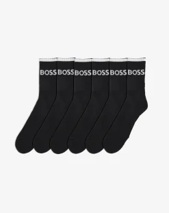 BOSS 6 Pack Black Sports Socks
