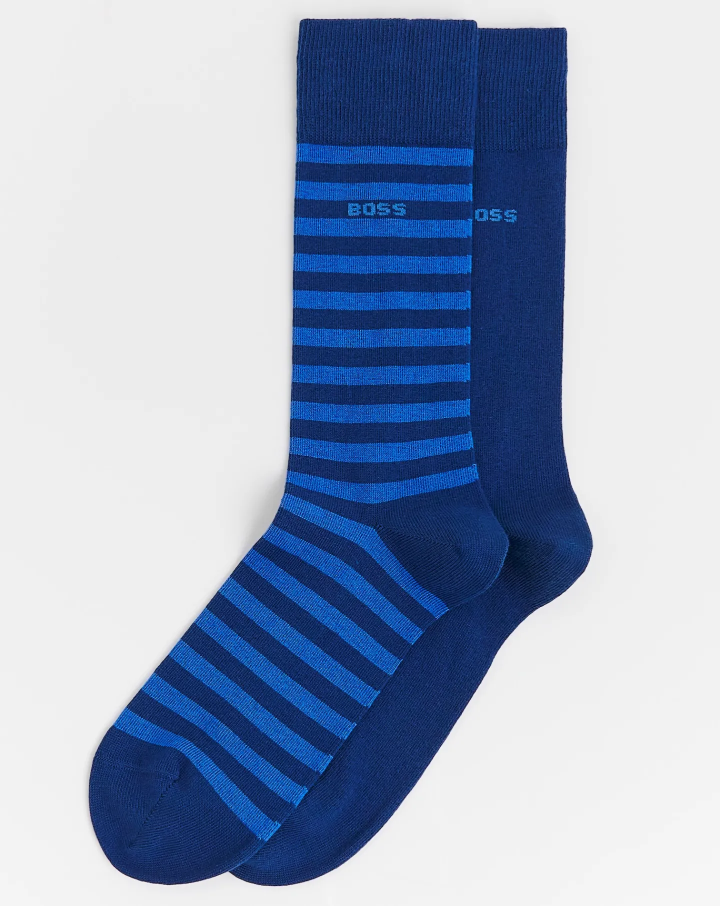 BOSS 2 Pack Blue Stripe Sock