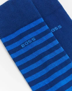 BOSS 2 Pack Blue Stripe Sock