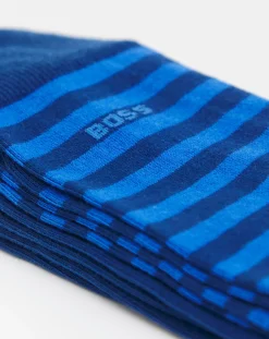 BOSS 2 Pack Blue Stripe Sock