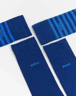 BOSS 2 Pack Blue Stripe Sock