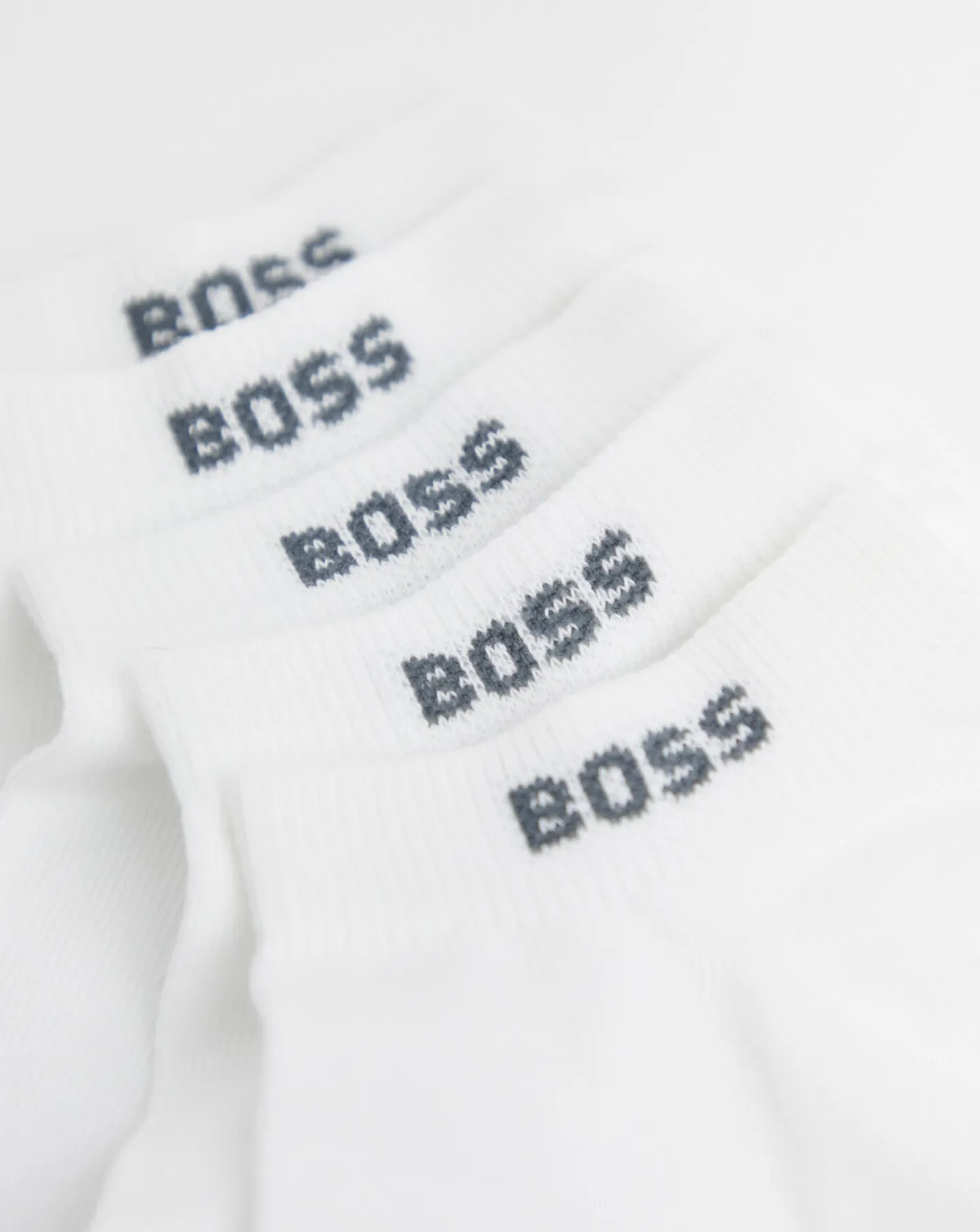BOSS 5 Pack Cotton Blend Logo Ankle Socks